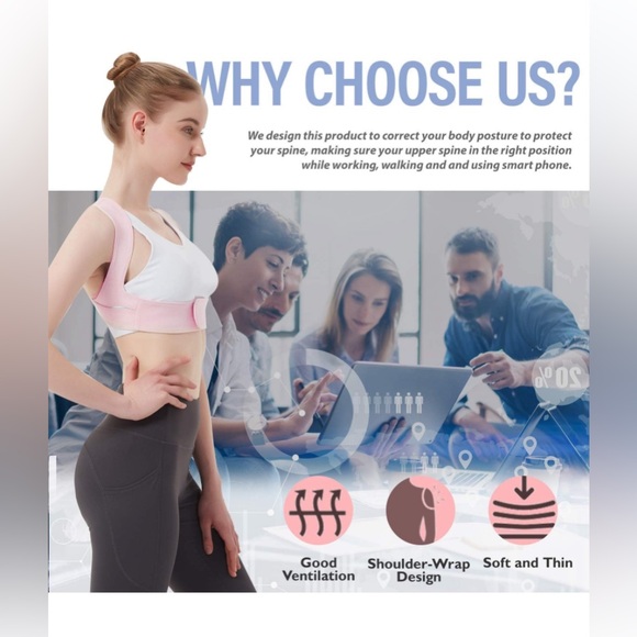 Posture Corrector for Women - Upper Back Brace Adjustable & Breathable - Picture 5 of 11